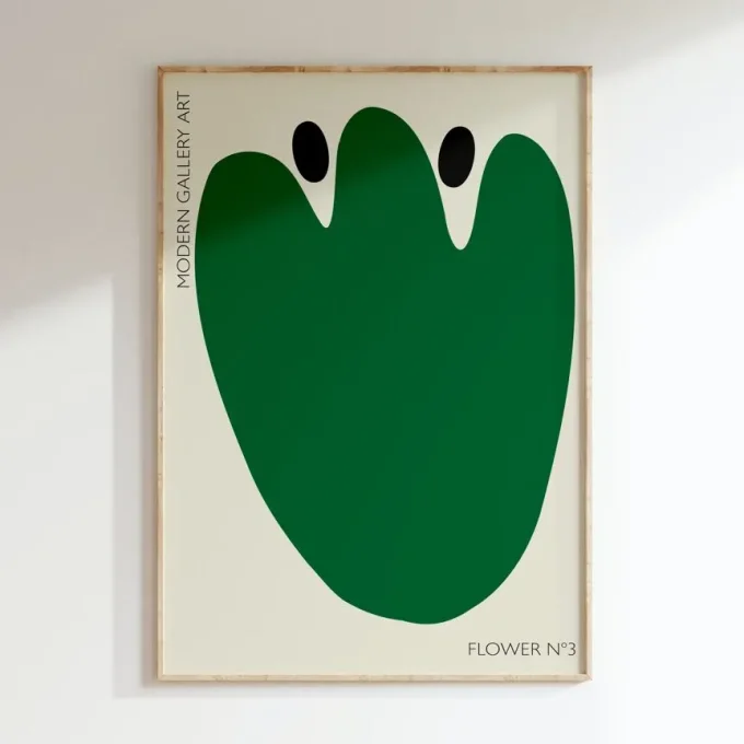 AFFICHE DÉCORATIVE FLOWER N°3 GREEN - Inouï