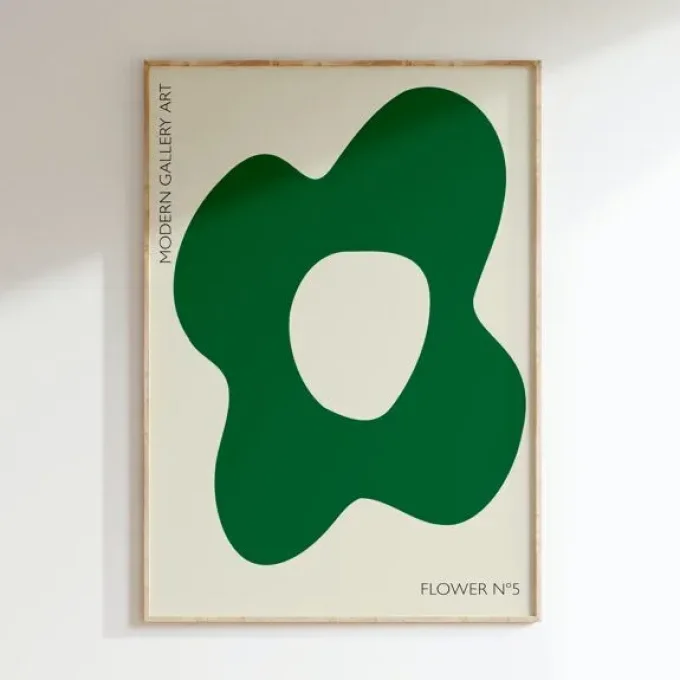 AFFICHE DÉCORATIVE FLOWER N°5 GREEN - Inouï