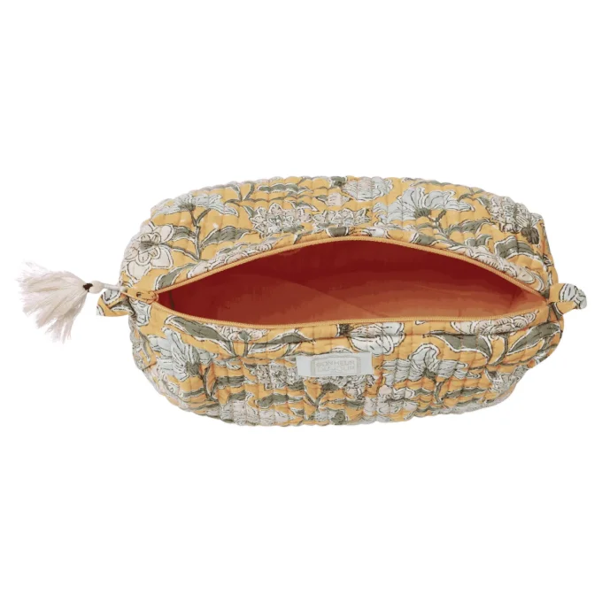 TROUSSE DE TOILETTE MATELASSÉE INDIRA SAKURA CURRY - Bonheur du Jour