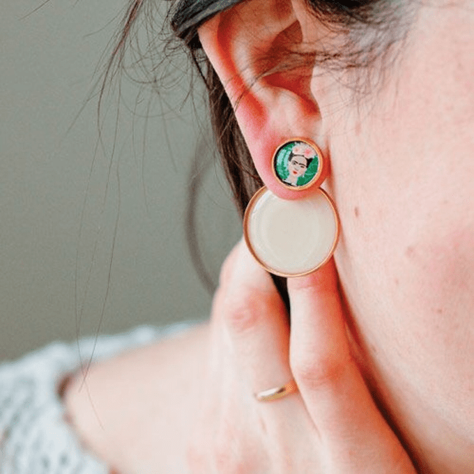 BOUCLES D'OREILLES MODULABLES "FRIDA KAHLO" - Les Jolies d'Emilie