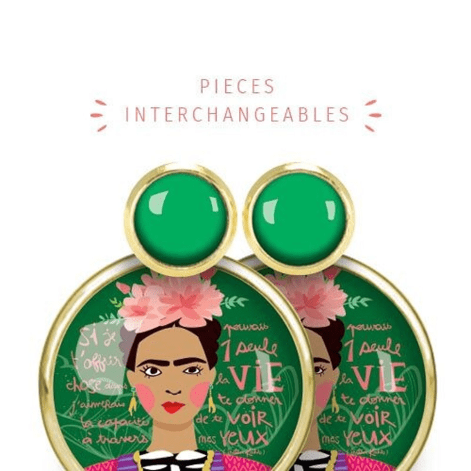 BOUCLES D'OREILLES MODULABLES "FRIDA KAHLO" - Les Jolies d'Emilie