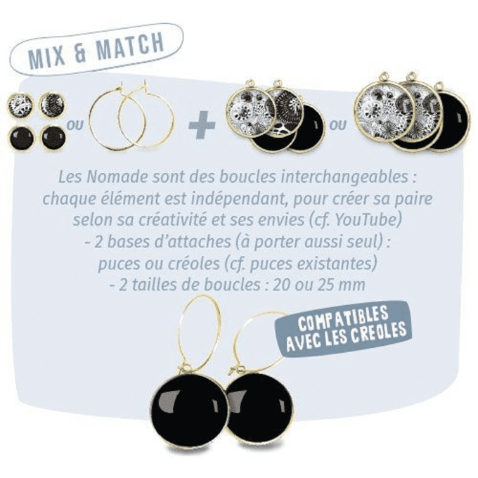 BOUCLES D'OREILLES MODULABLES "FRIDA KAHLO" - Les Jolies d'Emilie