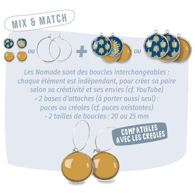 BOUCLES D'OREILLES MODULABLES "OISEAU DU PARADIS" - Les Jolies d'Emilie