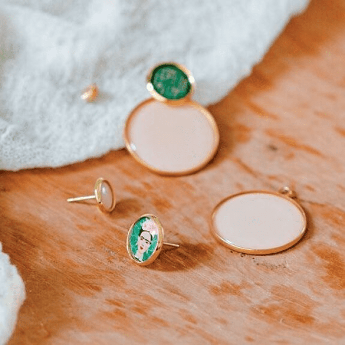 BOUCLES D'OREILLES MODULABLES "PASSIFLORE" - Les Jolies d'Emilie