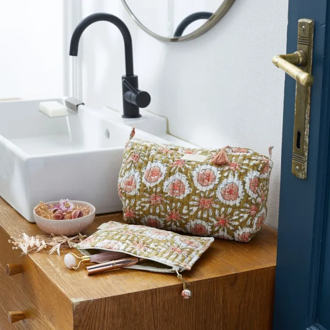 TROUSSE DE TOILETTE INDIRA MARGOTTE OLIVE - Bonheur du Jour